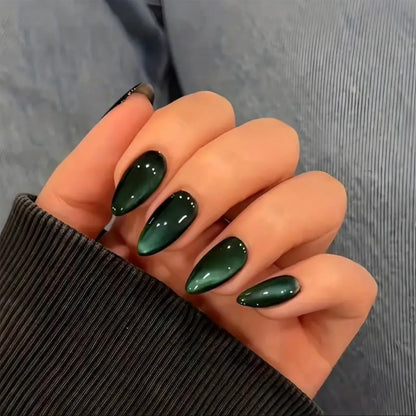 Medium Almond Press on Nails Brown Leopard