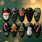 24Pcs Fall Press on Nails Short Square Fake Nails with Plaid Design Matte Khaki Artificial Nails Reusable Acrylic Nail Full Cover for Women and Girls Nail Decorations