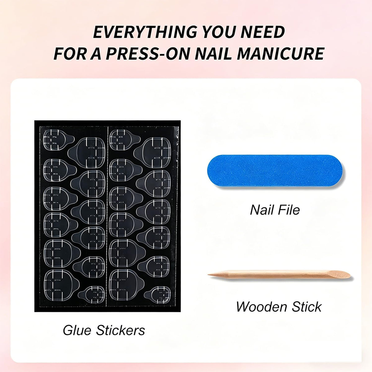French Tip Press on Nails Short Almond Nude Fake Nails Press on with Polka Dot Design Stripe False Nails Glossy Full Cover Summer Nails for Women 24Pcs