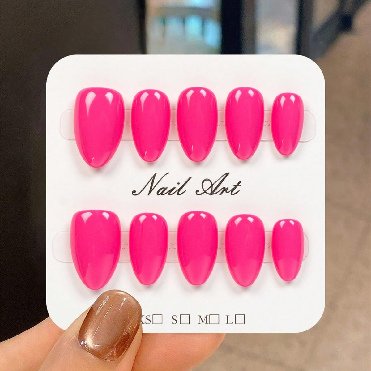 Handmade Press on Nails Short Almond Nude Polka Dot Glossy Reusable Fake Nails, Minimalist Beige Acrylic Press on Nails with White Dot Design for Women Girls 10 PCS(M)