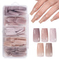 AILLSA Press on Nails Medium Almond Nude Pink Nail Tips 5 Colors 140 PCS