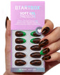 BTArtbox Halloween Press On Nails, French Tip Almond Nails, 32 Pcs Full Kit