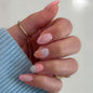 Almond Press on Nails Medium French Tip Fall Fake Nails with Brown Leopard Design Acrylic Nails Glossy False Nails Press ons Full Cover Glue on Nails for Women Manicure 24Pcs