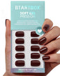 BTArtbox Press On Nails, Short Oval Dark Red Fake Nails, 32Pcs Full Kit