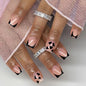 CTTHNBD Press on Nails Square, Medium, Black French Tip Fake Nails