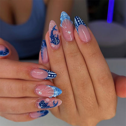 Medium Almond Press on Nails Brown Leopard
