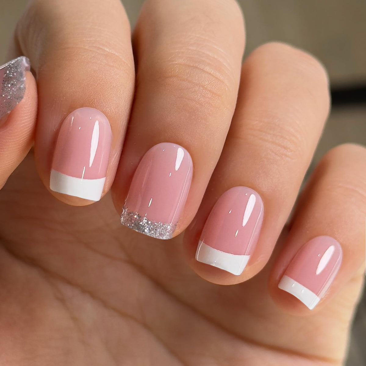 CurvLife Short Square Burgundy Press On Nails, Fall Dark red