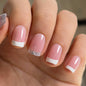 CurvLife Short Square Burgundy Press On Nails, Fall Dark red