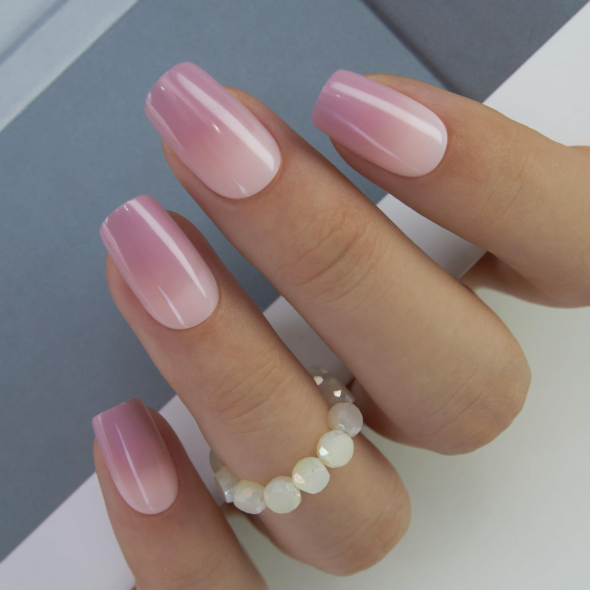 CurvLife Short Square Burgundy Press On Nails, Fall Dark red