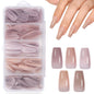 AILLSA Press on Nails Medium Almond Nude Pink Nail Tips 5 Colors 140 PCS