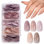 AILLSA Press on Nails Medium Almond Nude Pink Nail Tips 5 Colors 140 PCS