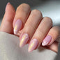 Short Press On Almond Fake Nails - Flower Acrylic Fall Nails Press Ons Full Cover Glue On Cute False Floral Stick On Nails for Women - 30 Pcs