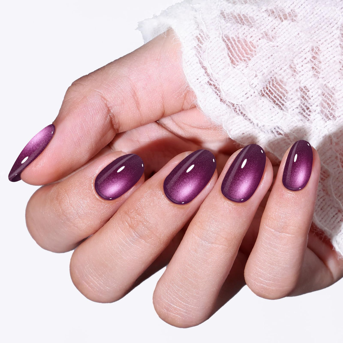 modelones French Tip Press On Nails, Short Oval Fake Nails Nails Press Ons