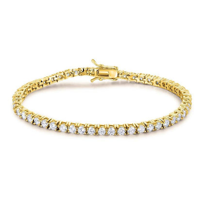 GEMSME Unisex Cubic Zirconia Brass Round Cut Waterproof Tennis Bracelet - Casual Jewelry for Women, Hiphop Chain Accessory, Anniversary/Birthday/Daily Gift for Him, High-Quality Sohochic Piece