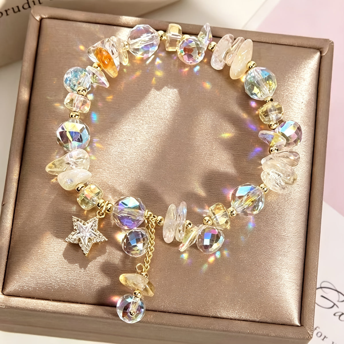 Women' Elegant Bohemian Minimalist Bracelet with Star Synthetic Zirconia Pendant - Sparkling Five-Pointed Suitable for Parties, Daily Wear,, Mother' Day, Valentine', Ramadan - Year-Round Accessory (No Plating Maintenance)