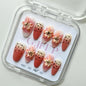 10Pcs Handmade Press On Nails Reusable Medium Handmade Acrylic Press Nails New Summer Collection, Cute Elegant Luxury Cat Eye Design, Ocean Inspired, High Quality Soft Sophisticated Look for Women Nail Art