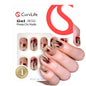 CurvLife Short Square Burgundy Press On Nails, Fall Dark red