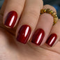 CurvLife Short Square Burgundy Press On Nails, Fall Dark red