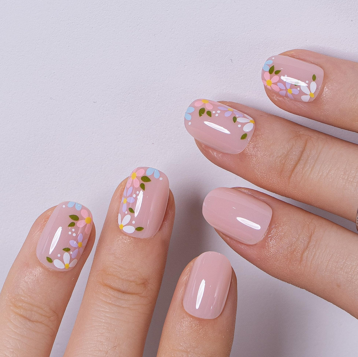 CurvLife Extra Short Oval Press On Nails, Nude Peach Pink, Soft Gel