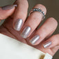 CurvLife Short Square Burgundy Press On Nails, Fall Dark red