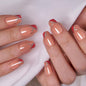CurvLife Short Square Burgundy Press On Nails, Fall Dark red