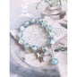 1pc Fashionable Elegant Exquisite Girly Style Double Butterfly Glass Bead Bracelet, Suitable for Spring Summer Wear And Gift