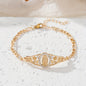1pc of Women'S Fashion Bracelet, Charming, Easy And Exquisite Synthetic Zirconia Inlaid Hollow Love Heart Portrait Decoration Metal Chain Bracelet, Party Banquet Jewelry Additions, Friendship Gift