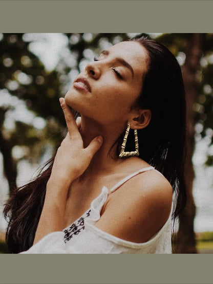 6-10 Pairs Bamboo Earrings Set Hollow Casting Hip-Hop Large Bamboo Earring For Women Oversize Different Shape Gold Hoop Earrings Set Fashionable Hoop Earrings Casual Trendy Jewelry Fashion Rapper Accessories Jewelry Earring Sets Earrings Hoops