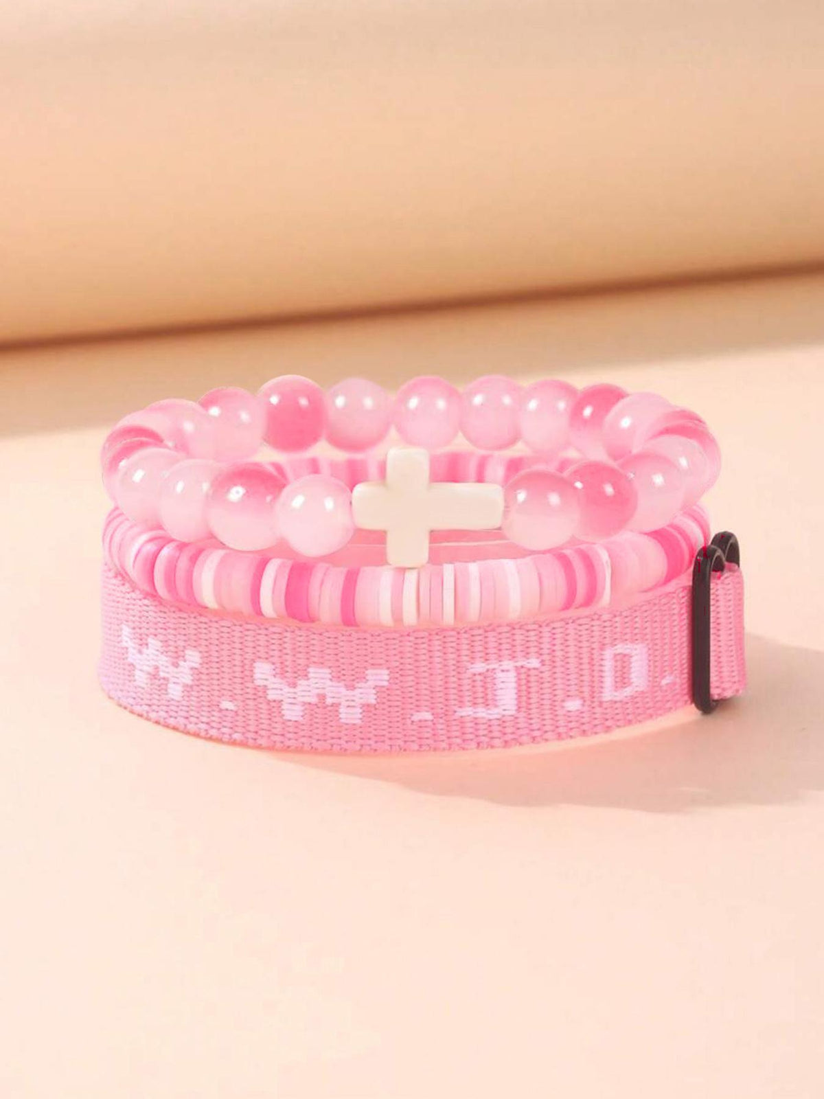 Wwjd Beaded Bracelet With Cross Charm, Exquisite Religious Jewelry Gift For Birthday, Cross Bracelets
