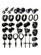 Men's Punk Style Cross & Spiral Design Earrings Set, Fashion Jewelry for Party, Daily Clothing Decor, Trendy All-match & Exquisite Jewelry for Birthday Gift #GLOBAL PICKS