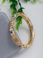 Luxury Elegant Enamel Bangle Bracelet with Artificial Zircon Inlay, Fashionable Bracelet Style, Exquisite Gift for Women & Girls, Perfect Gift for All Occasions