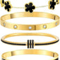 5PCS Elegant Fashion Bangle Bracelet Set Stackable Gold Bangle Bracelet Set for Women - Fashionable Eternal Lightweight Bangle with Pink Friendship & Love Heart Bracelet Jewelry Gift for Her for Parties, Gatherings and Birthday Gifts