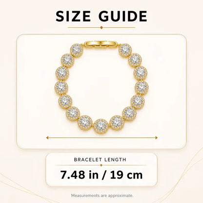 Halo Tennis Bracelet for Women, Sparkling Linked Statement Jewelry for Weddings and Evening Wear