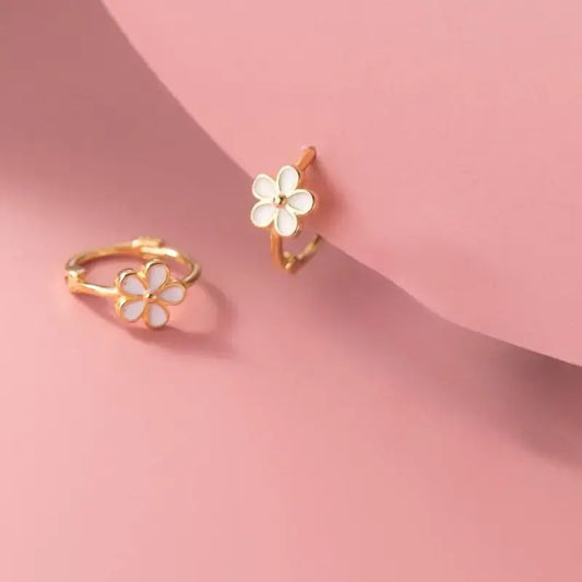 Solid 925 Sterling Silver Flower Hoop Earrings Huggie for Women Teen Girls Daisy Hoop Earrings Cartilage Helix Earrings, Earring For Women #backtoschool