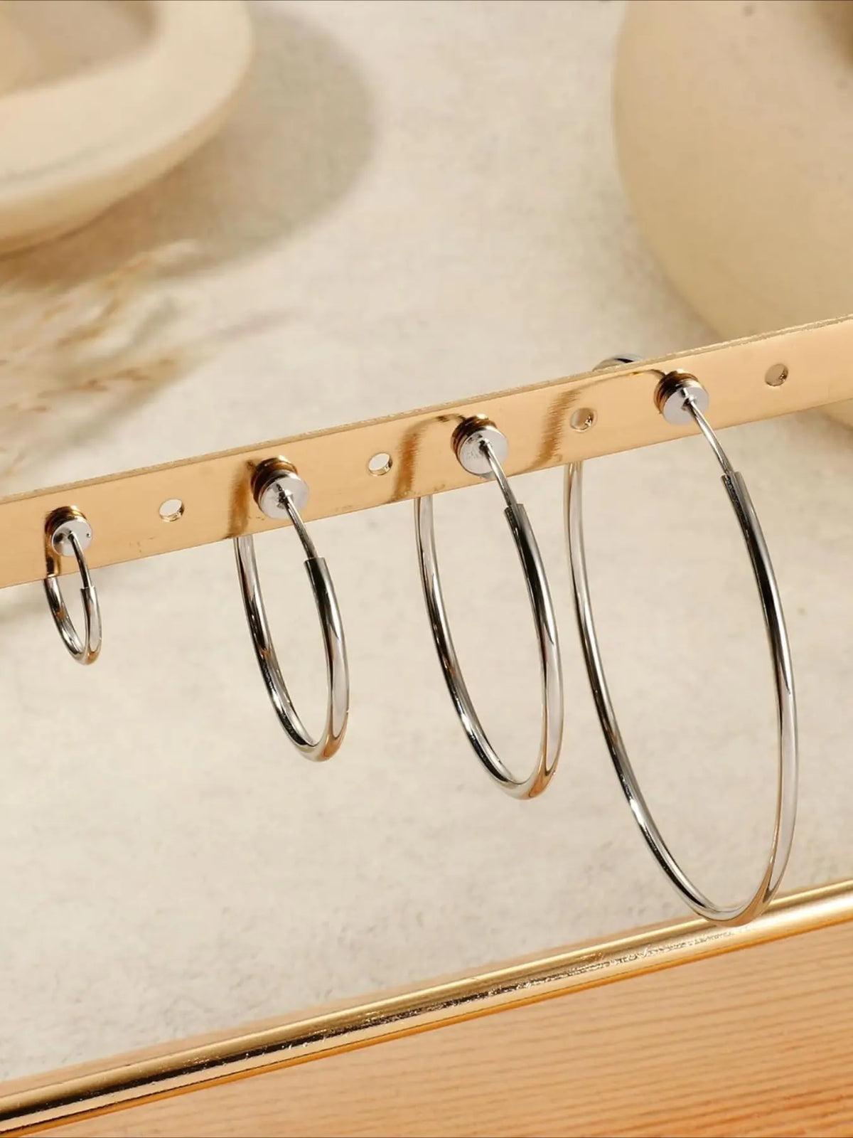 8 Pairs Clip-on Hoop Earrings, Casual Earrings Set, Stainless Steel Clip-on Earrings for Women, Fake Hoops for Non-pierced Ears, Spring Design Trendy Jewelry, Fashionable Jewelry Accessories, Non Piercing Earrings