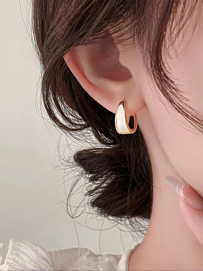 Elegant Geometric Fashion Earrings for Women, Small Size, Perfect for Parties & Daily Wear, Simple Luxury Design, Minimalist Hoop Earrings, Fashionable Jewelry Accessories, Ear Hoops