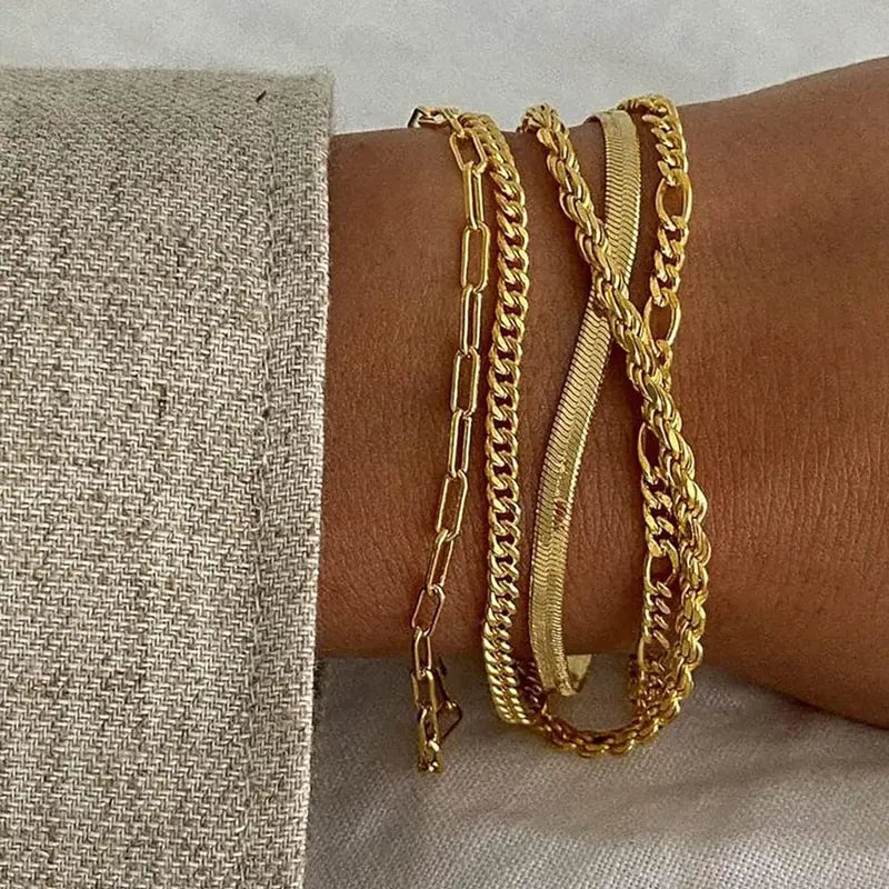 FREEKISS Bracelets For Women Jewelry Sets For Women Cute Tennis Bracelets For Fashion Cuban Link Paperclip Chain Dainty Bracelet Pack Gifts For Women Girls FallDealsForYou BlackFriday