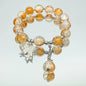 1pc Fashionable Elegant Exquisite Girly Style Double Butterfly Glass Bead Bracelet, Suitable for Spring Summer Wear And Gift