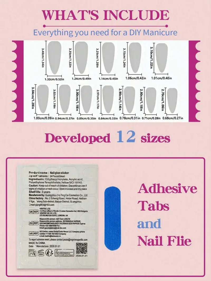 24pcs Long Pointed Press-On Nails, Long Slim Pointed Fake Nails Set, Black French Tip, Black Heart & Thin Line Nail Art, Minimalist Milky White, Suitable For Women's Daily Wear, Dating, Wedding And Party
