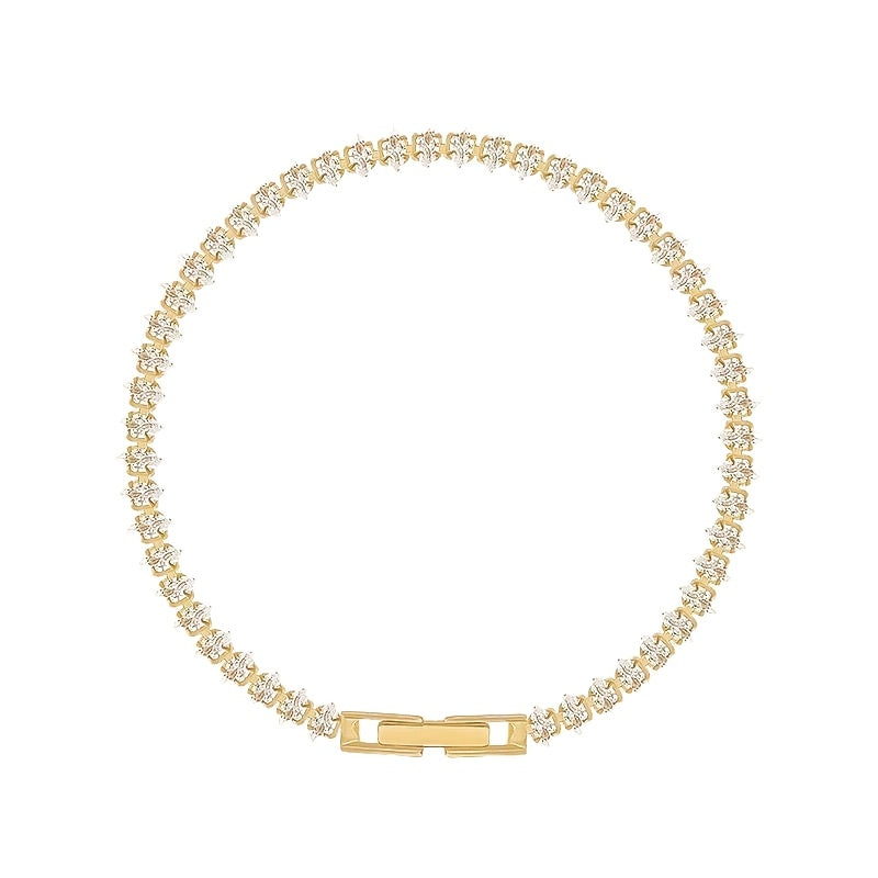 Charm Tennis Bracelet Luxury Roman Geometric Zirconia Stone Chain Bracelets for Women Trendy Goth Full Zirconia Marquise Trendy Wedding Jewelry Gift