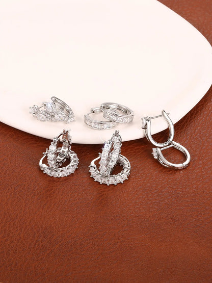 Women's Elegant Butterfly & Heart Design Hoop Earrings, Exquisite Hoop Earrings, Trendy All-match Jewelry As Gift for Daily & Party Decor