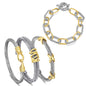 Aprilery Trendy 4PCS Twisted Adjustable Cable & Chain Link Jewelry Arm Candy Set – Stackable Knot & Hook Turquoise Bangle Bracelets for Women Perfect Everyday Jewelry Gold & Silver Bracelets