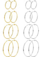8 Pairs Clip-on Hoop Earrings, Casual Earrings Set, Stainless Steel Clip-on Earrings for Women, Fake Hoops for Non-pierced Ears, Spring Design Trendy Jewelry, Fashionable Jewelry Accessories, Non Piercing Earrings