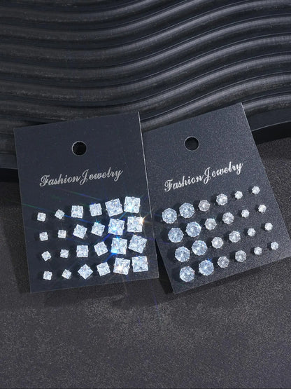 Rhinestone Decorated Stud Earrings, Casual Jewelry for Party Daily Wear, Earrings Set, Stud Earring Pack, Ideal Birthday Gift