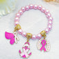 An Exquisite and Elegant Niche Light Luxury Pink Beaded Bracelet for Women, Suitable for Daily Versatile Wear, Designed to Support Breast Cancer Awareness