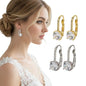 2 Pairs Earrings for Women Hypoallergenic - Silver Earrings Yellow Gold Plated D Color Round Cut Earrings for Her