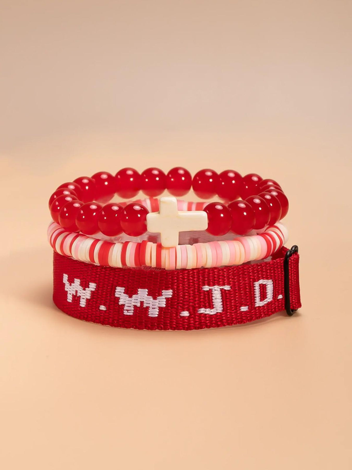Wwjd Beaded Bracelet With Cross Charm, Exquisite Religious Jewelry Gift For Birthday, Cross Bracelets
