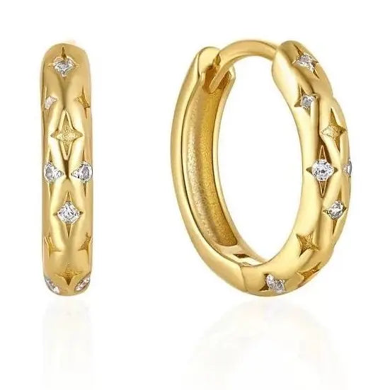 Star Small Hoop Earrings for Women Men