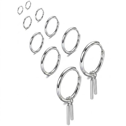 5 Pairs 14K Gold Plated Huggie Small Hoop Earrings Set for Women Men, Hypoallergenic Hoop Earrings for Cartilage, Lightweight Stackable Earrings for Sensitive Ears