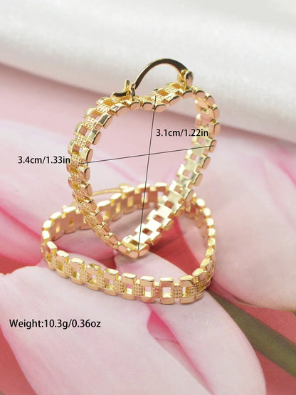 Heart Shaped Earrings for Women, Dainty Fashion Jewelry, Simple Elegant Daily Wear Earrings, Perfect Gift for Valentine's Day & Mother's Day, Elegant Minimalist Earrings, Fashionable Jewelry Accessories, Link Earrings